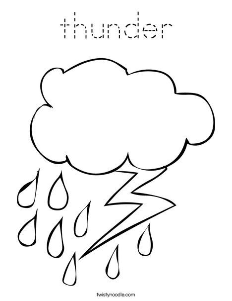 Rain and Lightning Coloring Page