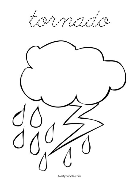 Rain and Lightning Coloring Page
