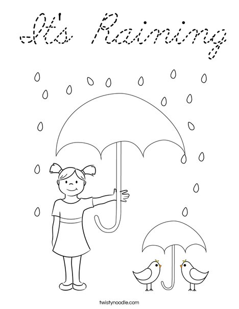 Peacock in the Rain Coloring Page