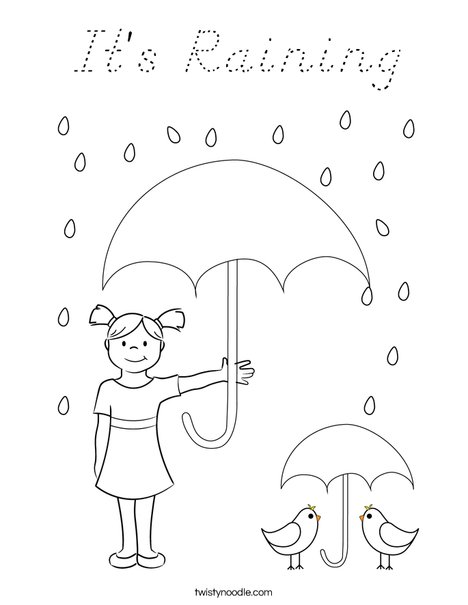 Peacock in the Rain Coloring Page