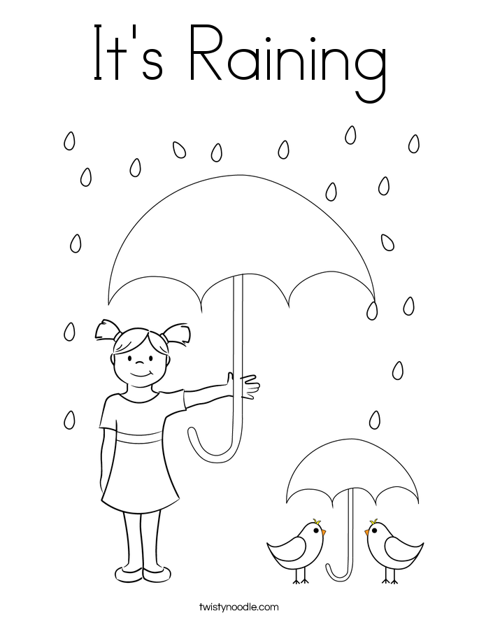 It's Raining Coloring Page