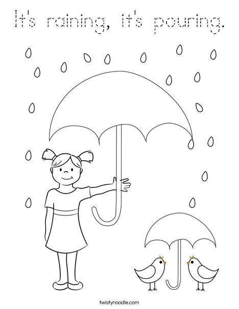 Peacock in the Rain Coloring Page