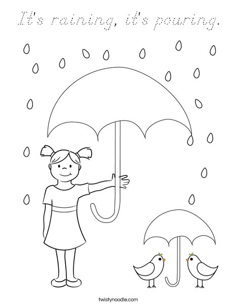 Peacock in the Rain Coloring Page