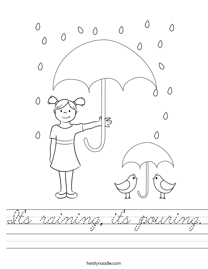 It's raining, it's pouring. Worksheet