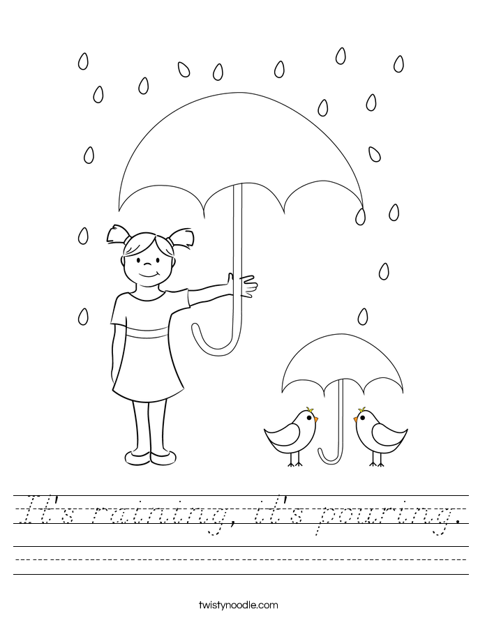 It's raining, it's pouring. Worksheet