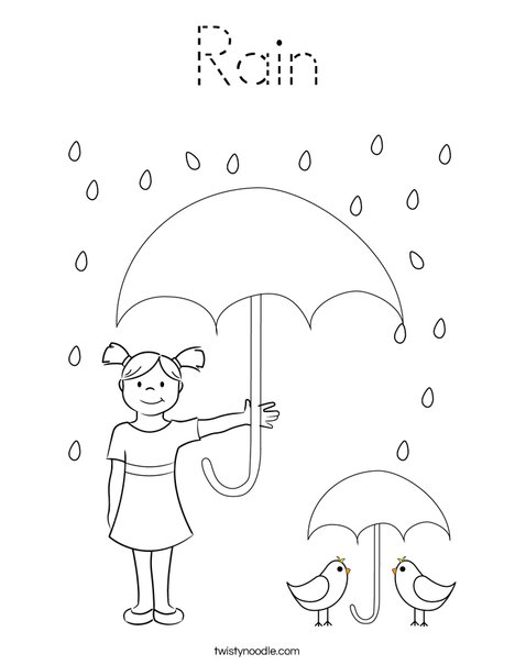 Peacock in the Rain Coloring Page