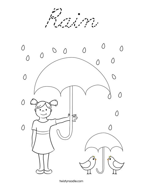 Peacock in the Rain Coloring Page