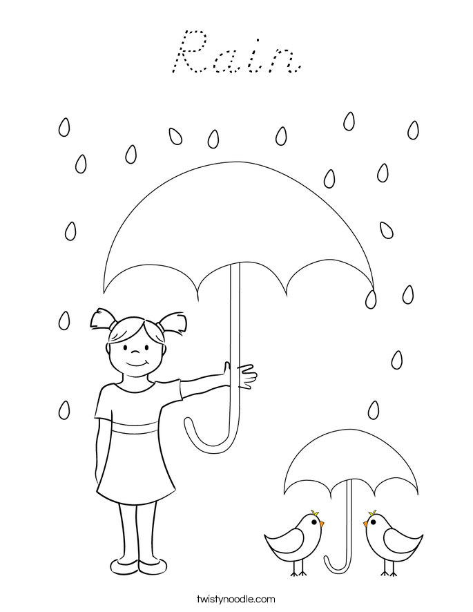 Rain Coloring Page