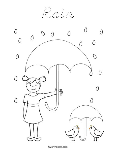 Peacock in the Rain Coloring Page