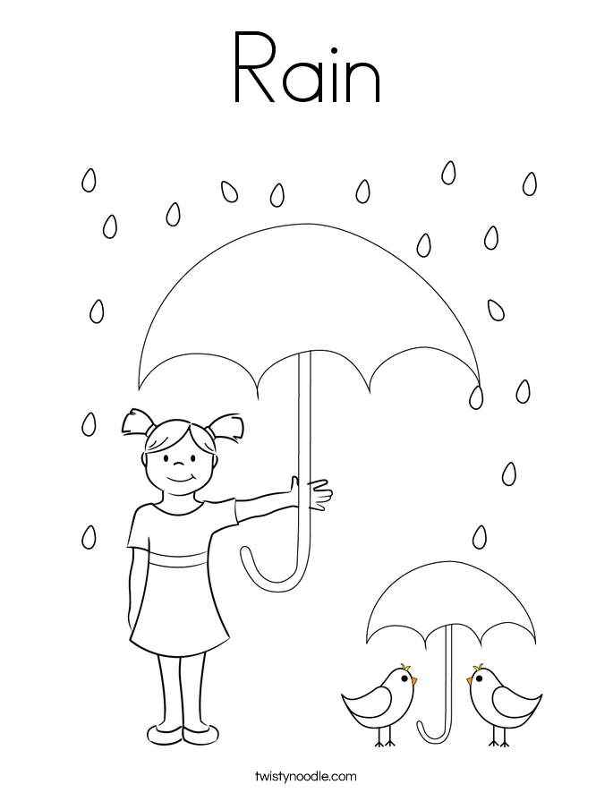Rain Coloring Page
