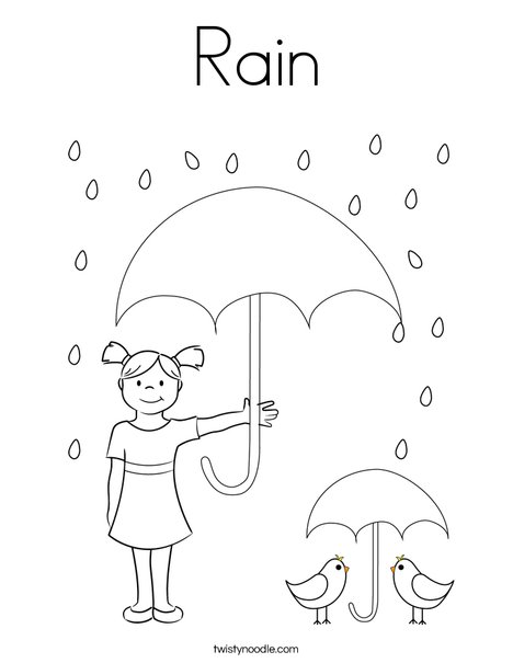 Peacock in the Rain Coloring Page