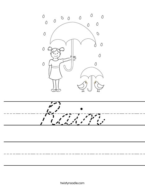 Peacock in the Rain Worksheet