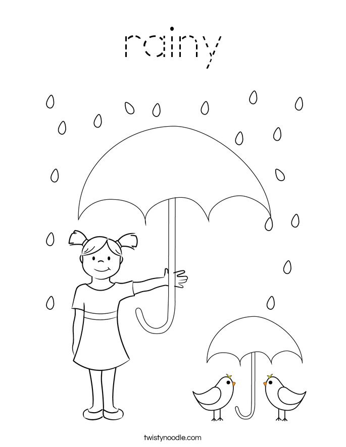 rainy Coloring Page