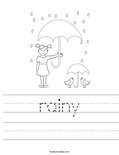 rainy Worksheet - Twisty Noodle
