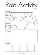 Rain Activity Coloring Page