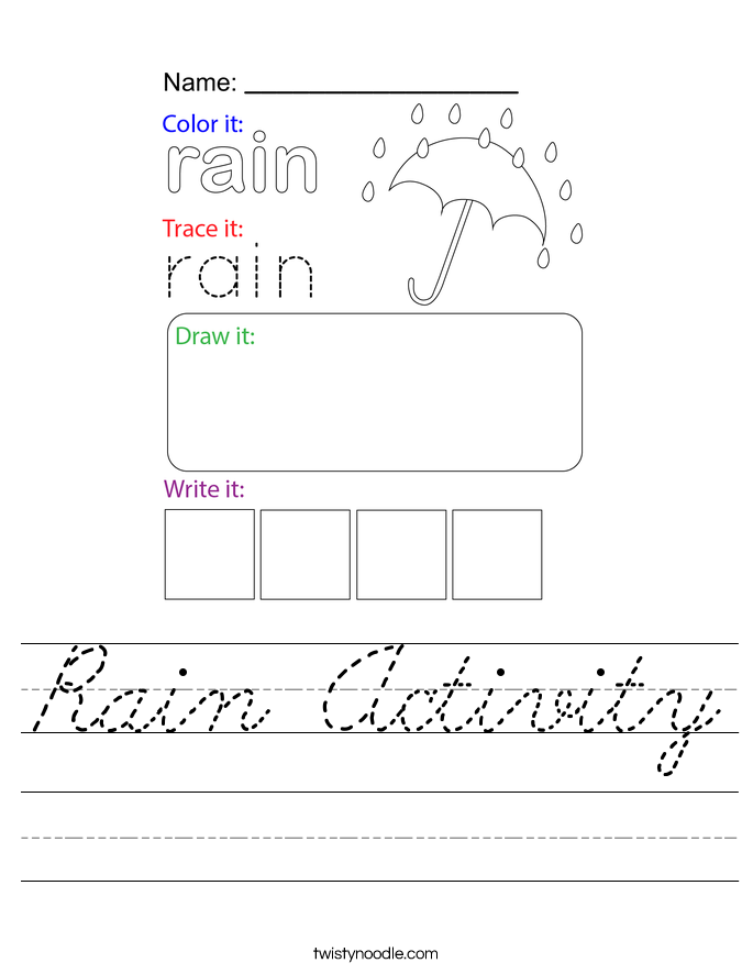 Rain Activity Worksheet