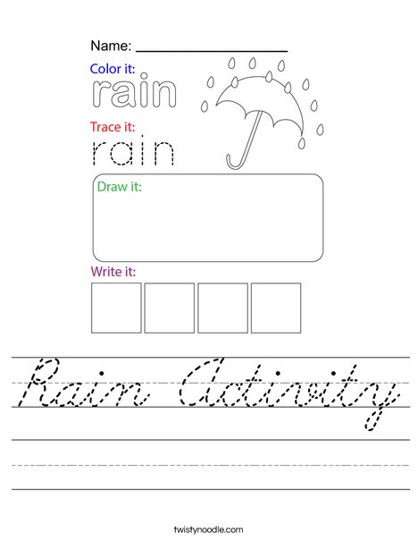 Rain Activity Worksheet