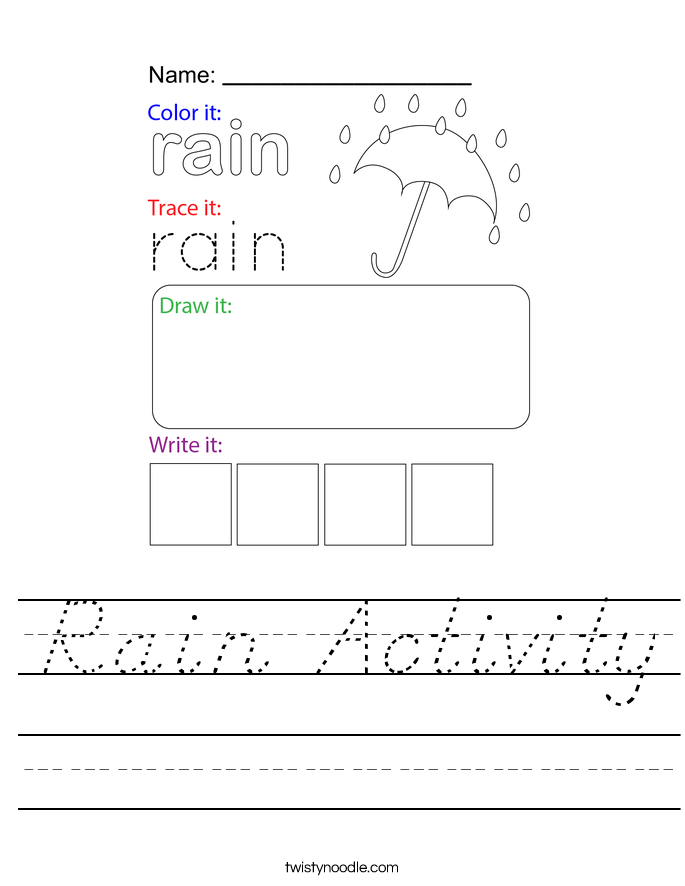 Rain Activity Worksheet