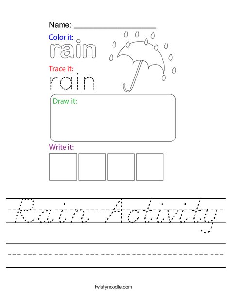 Rain Activity Worksheet