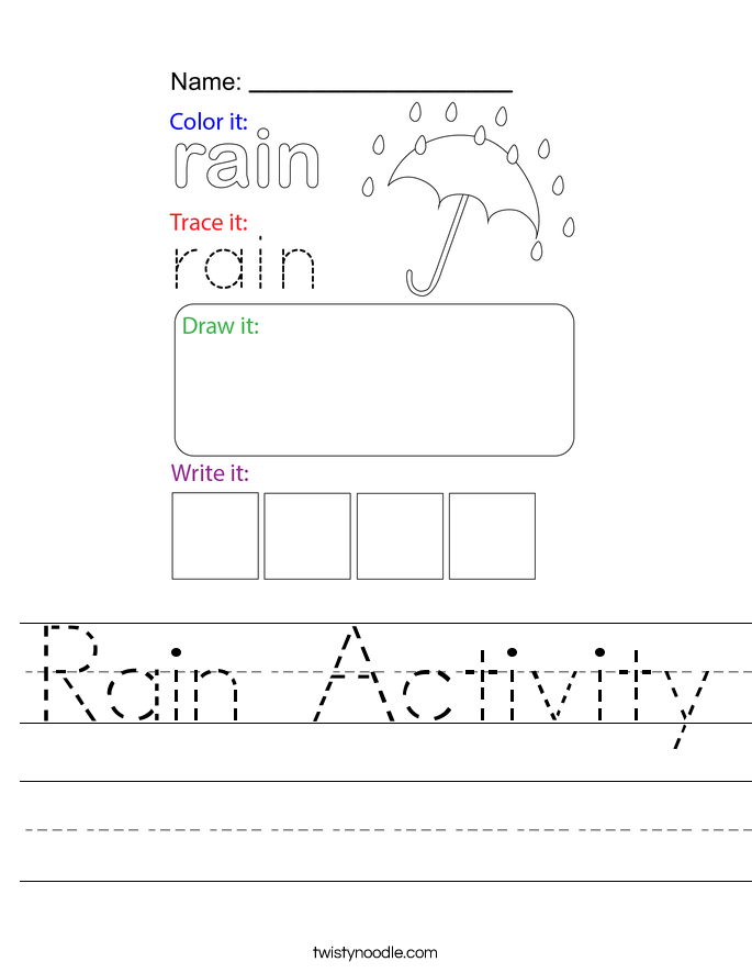 Rain Activity Worksheet