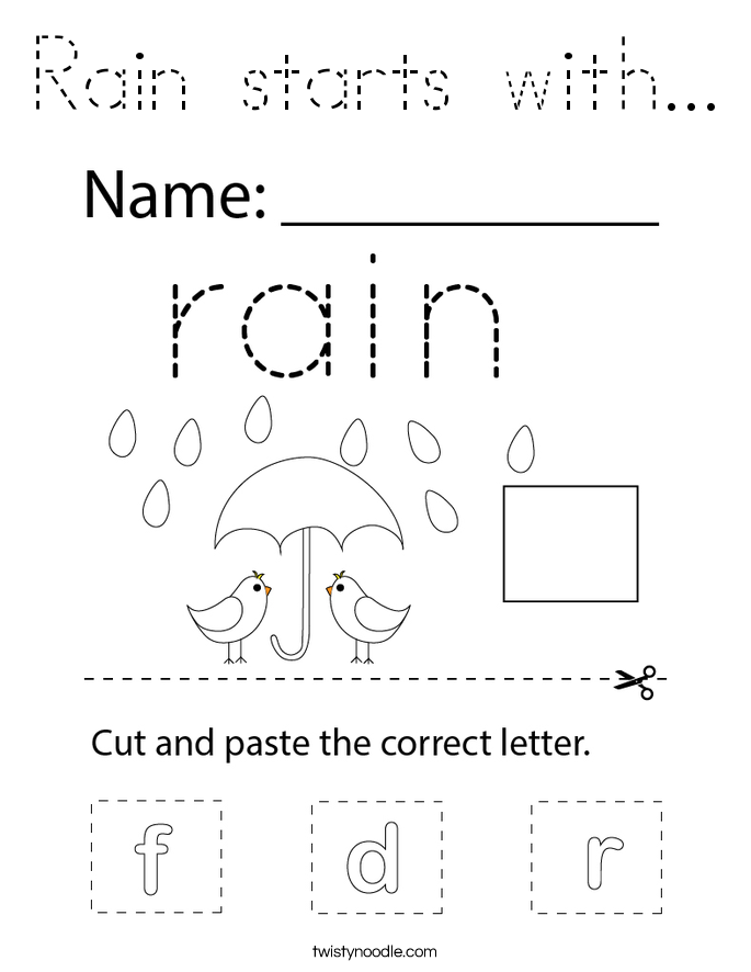 Rain starts with... Coloring Page