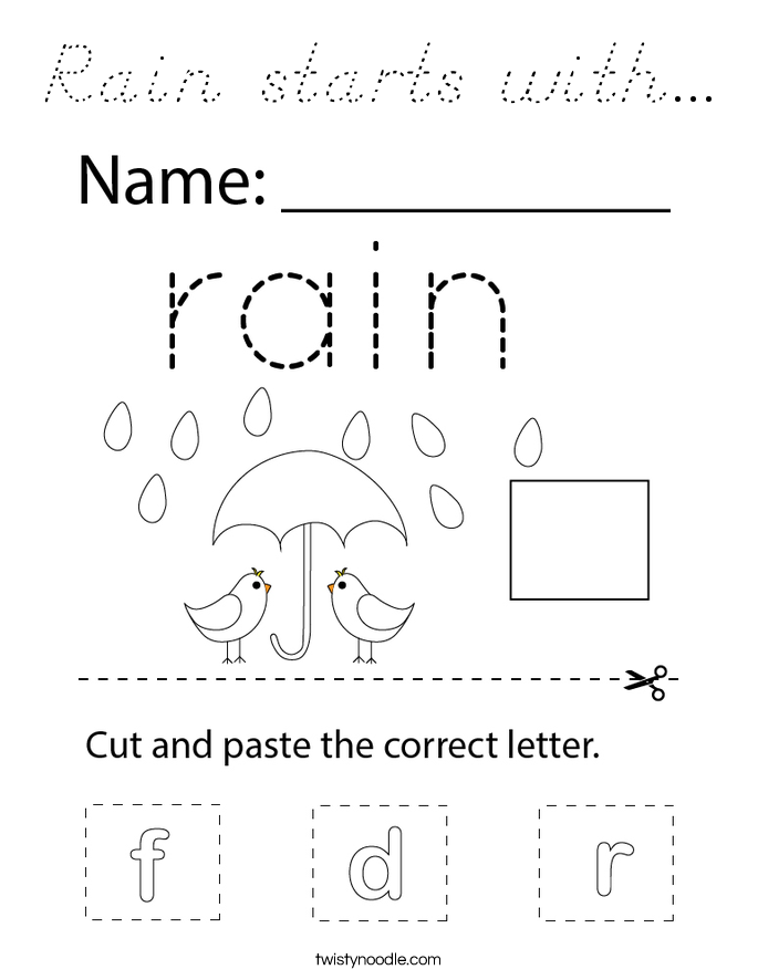 Rain starts with... Coloring Page
