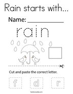 Rain starts with Coloring Page