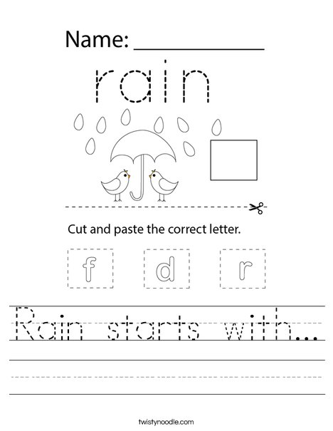 Rain starts with... Worksheet