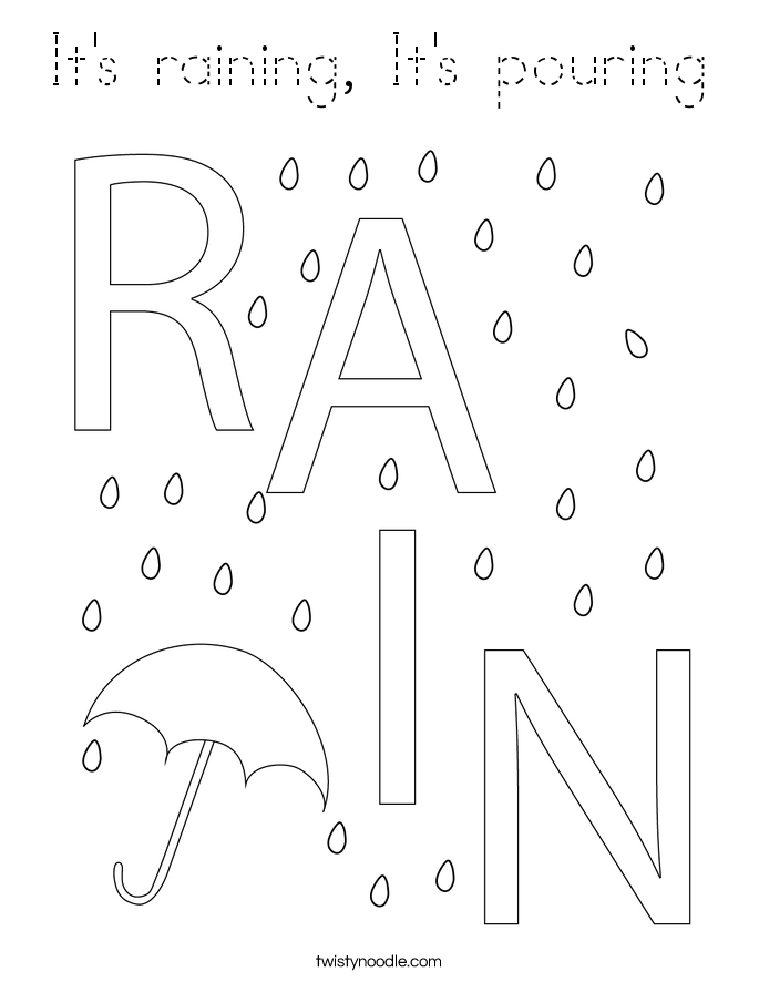 It's raining, It's pouring Coloring Page