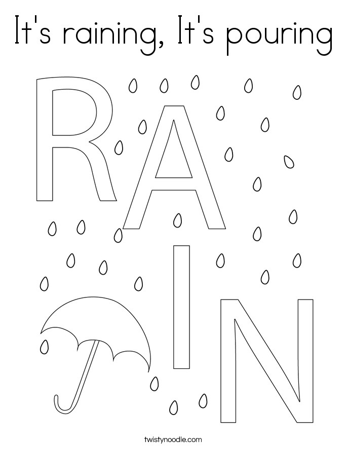 Download It's raining, It's pouring Coloring Page - Twisty Noodle