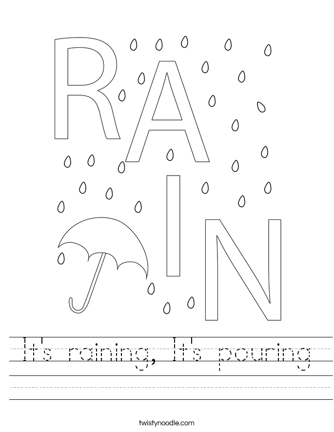 It's raining, It's pouring Worksheet