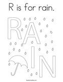 R is for rain Coloring Page