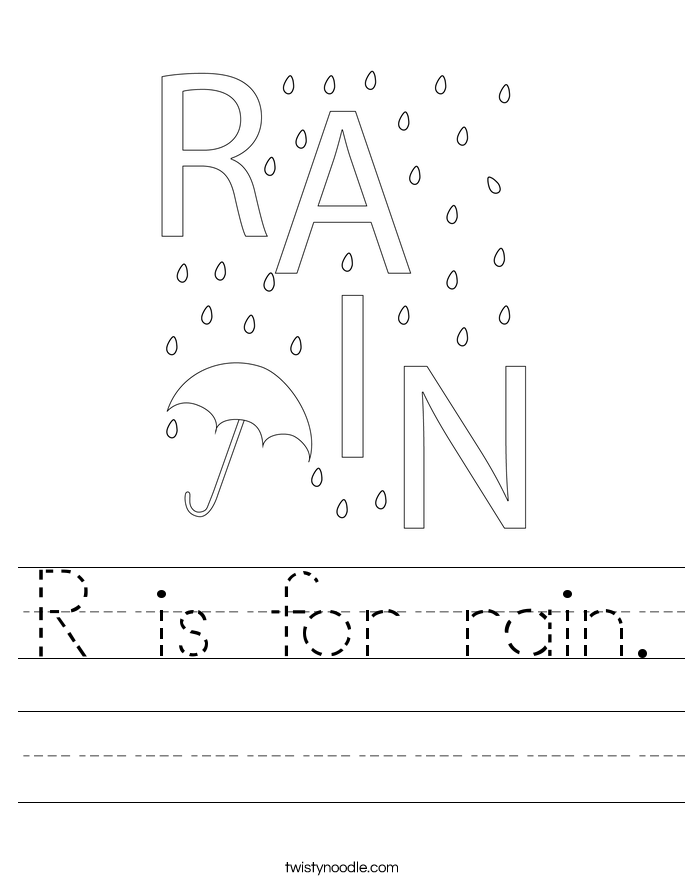 R is for rain. Worksheet