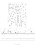 R is for rain Worksheet - Twisty Noodle