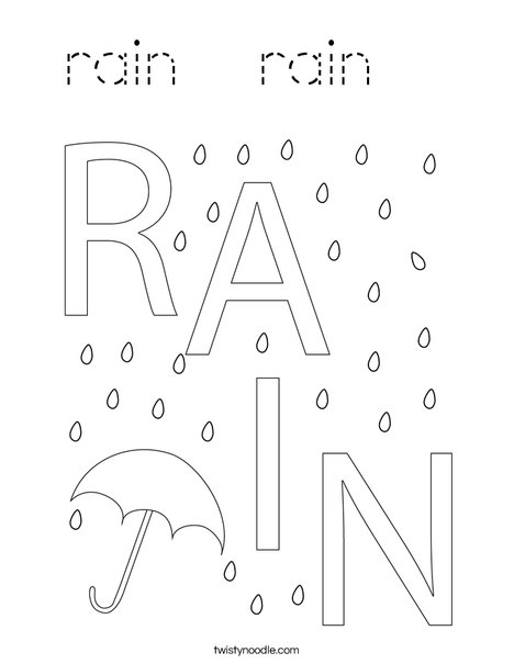 Rain Coloring Page