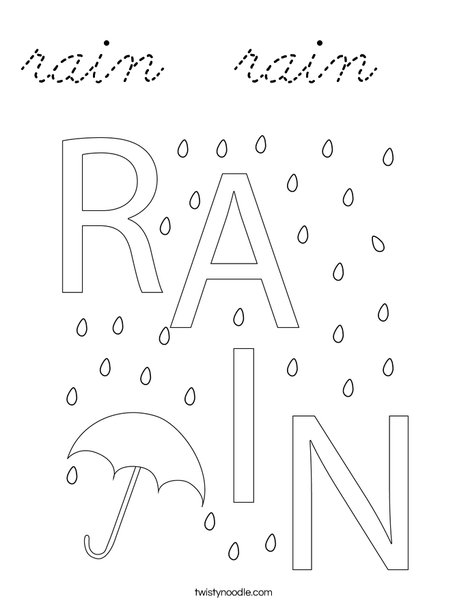 Rain Coloring Page