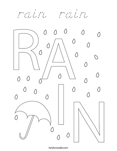 Rain Coloring Page