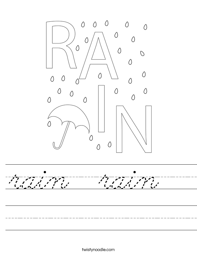 rain  rain   Worksheet