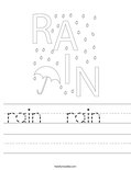 rain  rain   Worksheet