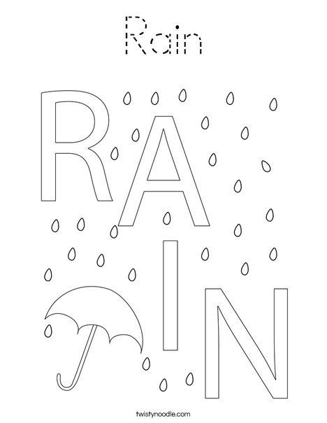 Rain Coloring Page