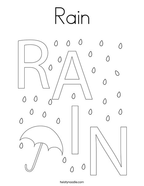 Rain Coloring Page