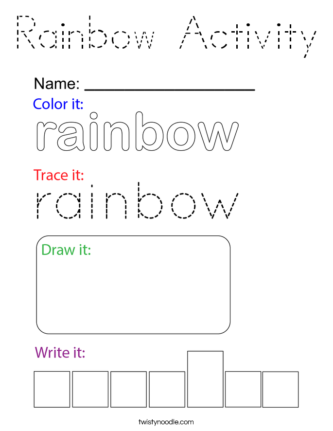 Rainbow Activity Coloring Page