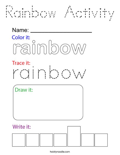 Rainbow Activity Coloring Page