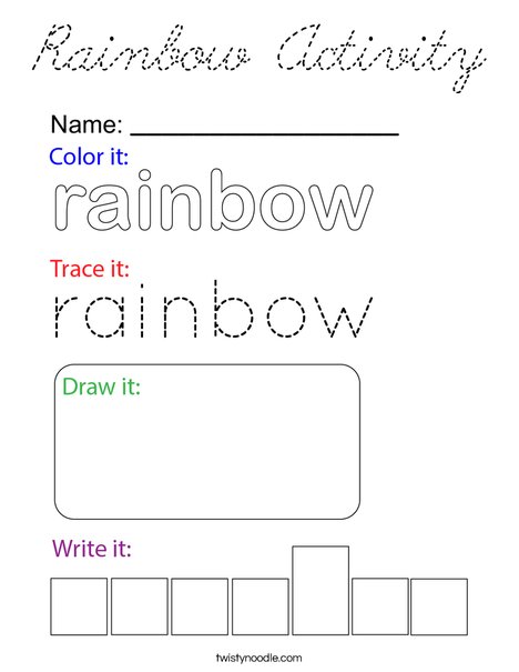 Rainbow Activity Coloring Page