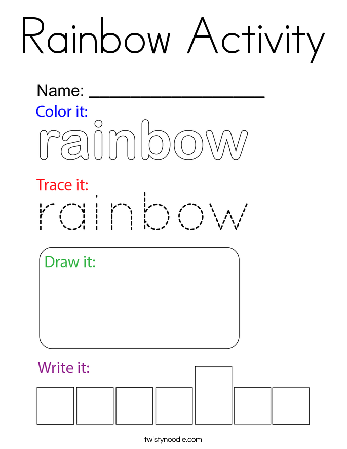 Rainbow Activity Coloring Page