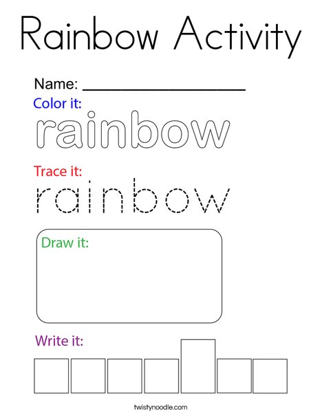 Rainbow Activity Coloring Page