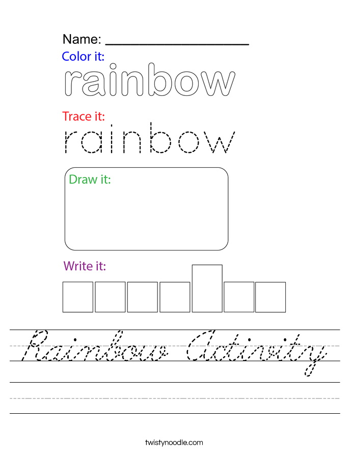 Rainbow Activity Worksheet