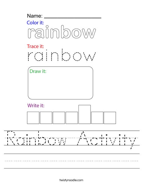 Rainbow Activity Worksheet