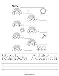 Rainbow Addition Worksheet
