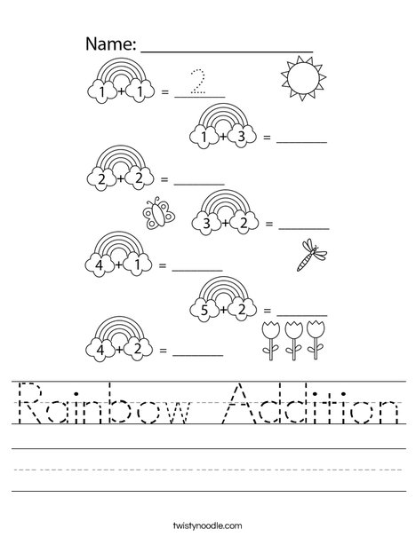 Rainbow Addition Worksheet